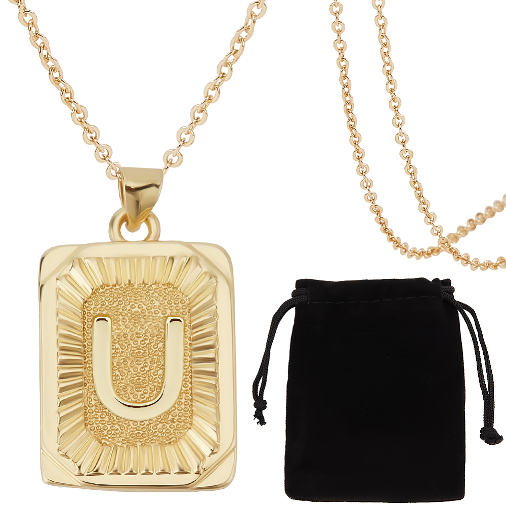 Initial Letter Necklace 18K Gold - 1 กล่อง 1 ชิ้น สร้อยคอตัวอักษรสำหรับผู้หญิง ชุบทอง