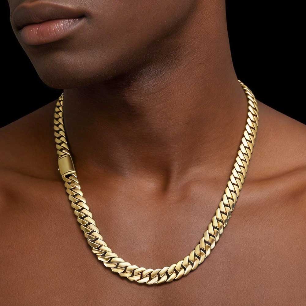 สร้อยคอ ESKEEM แบบขัดเงาสูง Mo - Cuban Link Chain 12Mm บทวิจารณ์และราคา
