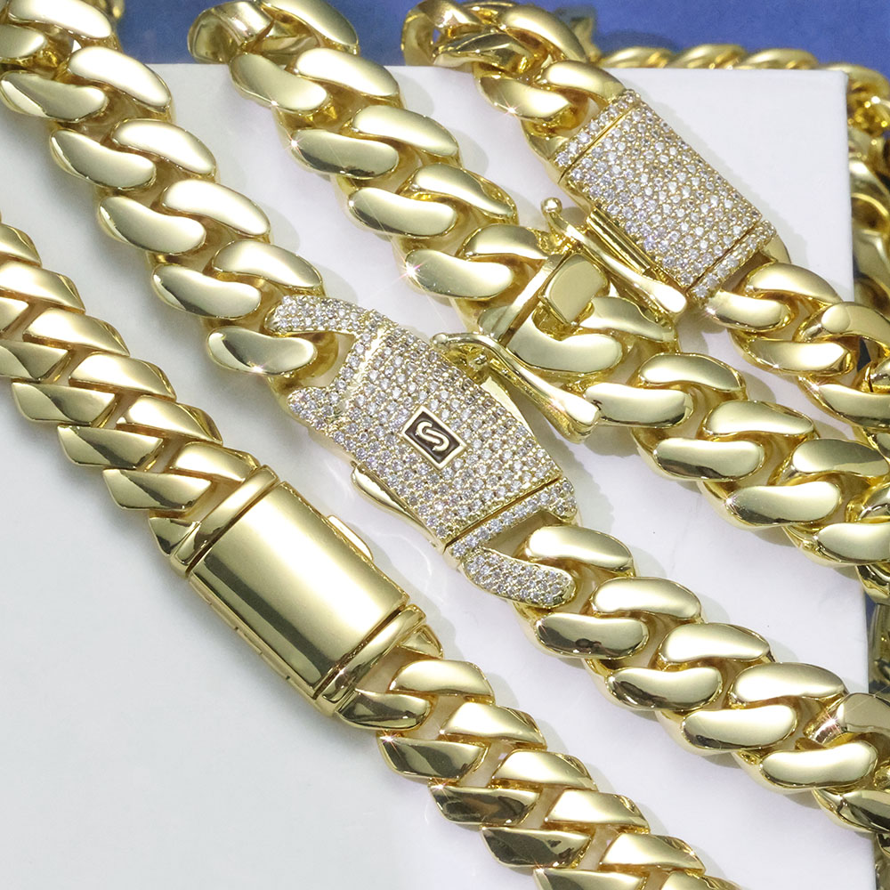 สร้อยคอ ESKEEM แบบขัดเงาสูง Mo - Cuban Link Chain 12Mm บทวิจารณ์และราคา