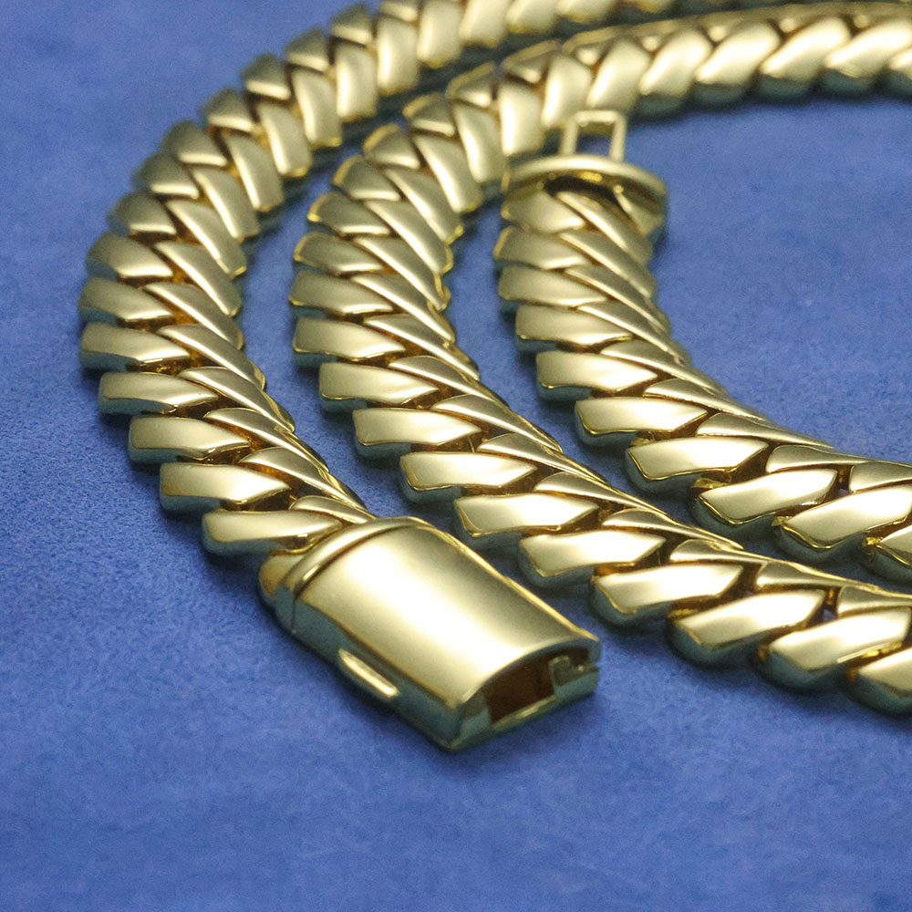สร้อยคอ ESKEEM แบบขัดเงาสูง Mo - Cuban Link Chain 12Mm บทวิจารณ์และราคา