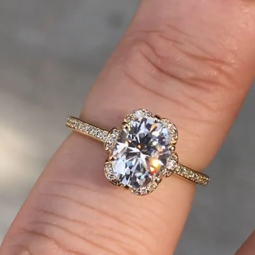 แหวนแต่งงาน/หมั้น/ครบรอบสำหรับ - Moissanite Engagement Ring 1 Carat บทวิจารณ์และราคา