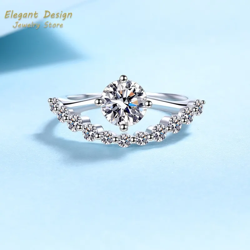 แหวนแต่งงาน Crown of Love แพลท - Moissanite Engagement Ring 1 Carat บทวิจารณ์และราคา