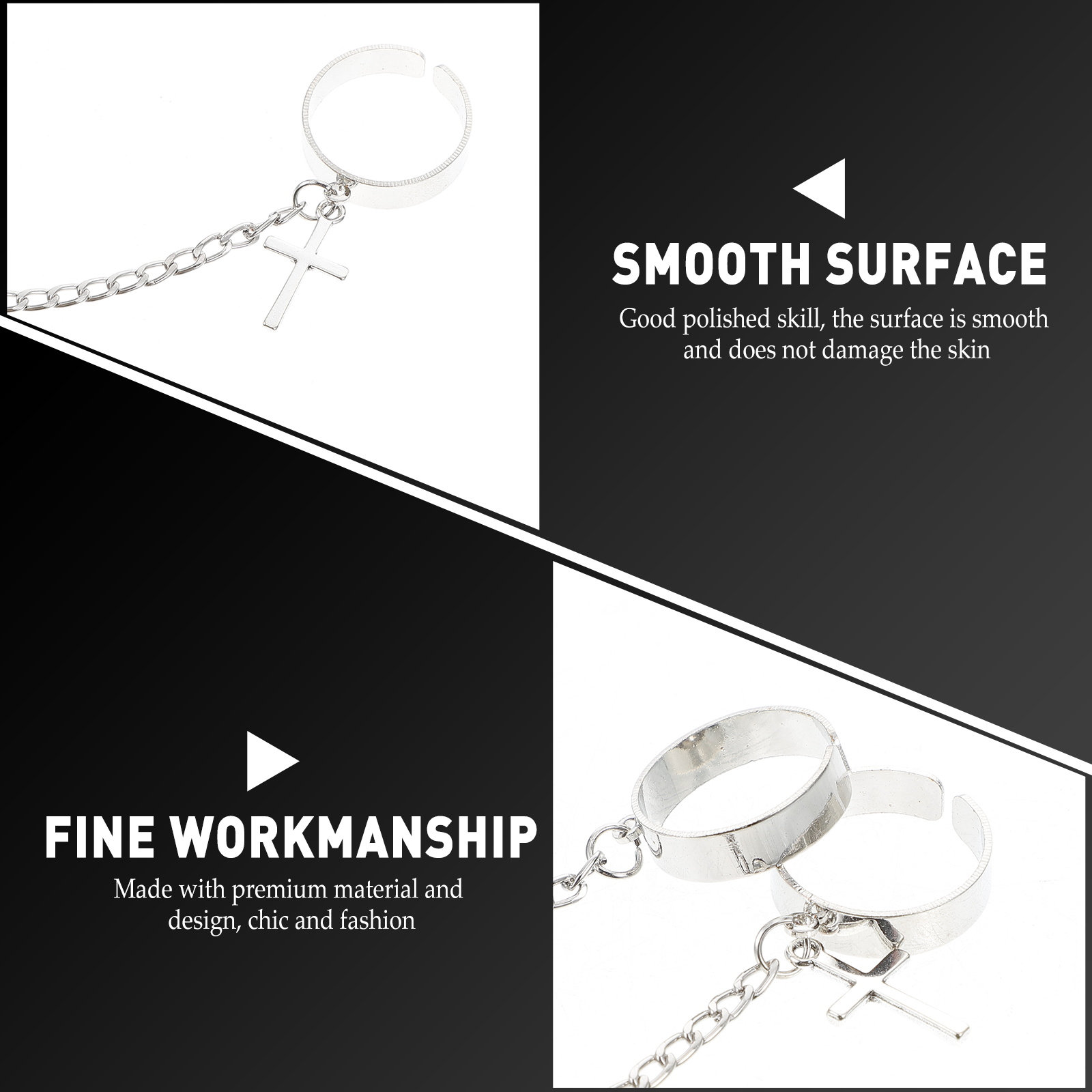 ชุดแหวนข้อกลางนิ้ว โซ่ไขว้ แหว - Vintage Punk Knuckle Rings Set บทวิจารณ์และราคา