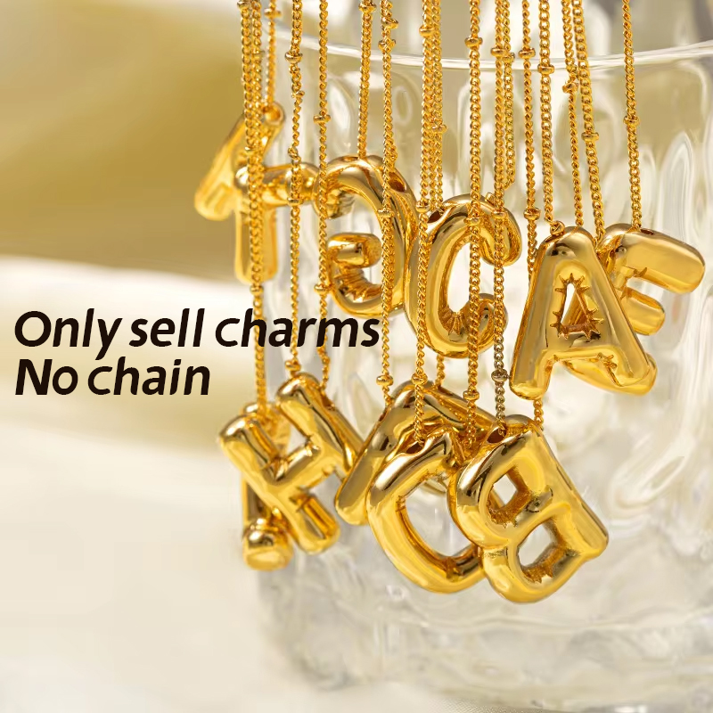 CARLIDANA ฟองสบู่26ตัวอักษรสร้ - Initial Letter Necklace 18K Gold บทวิจารณ์และราคา