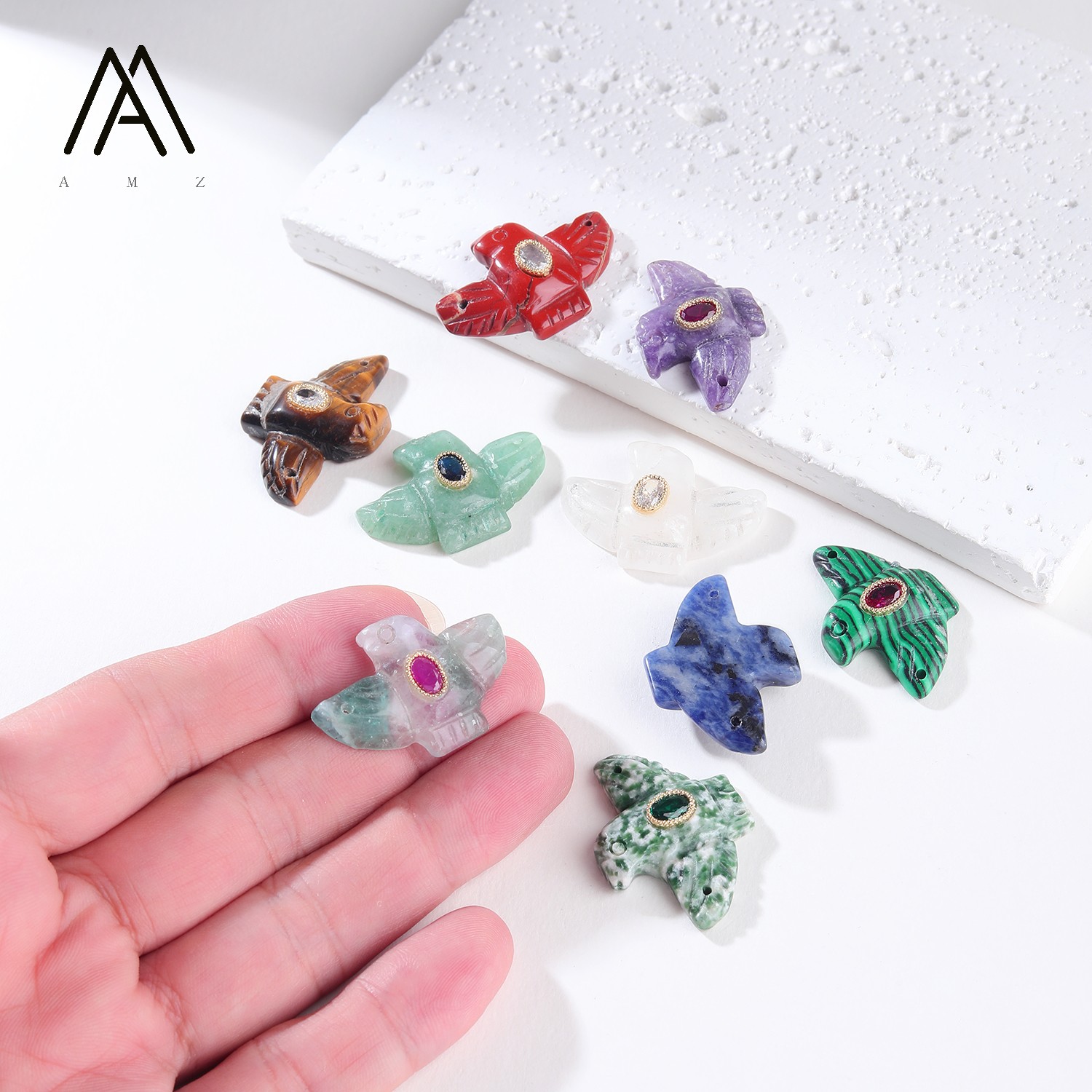 1/3/5/10 ชิ้น จี้คริสตัลแกะสลั - Crystal Pendant Necklace Natural Stone บทวิจารณ์และราคา