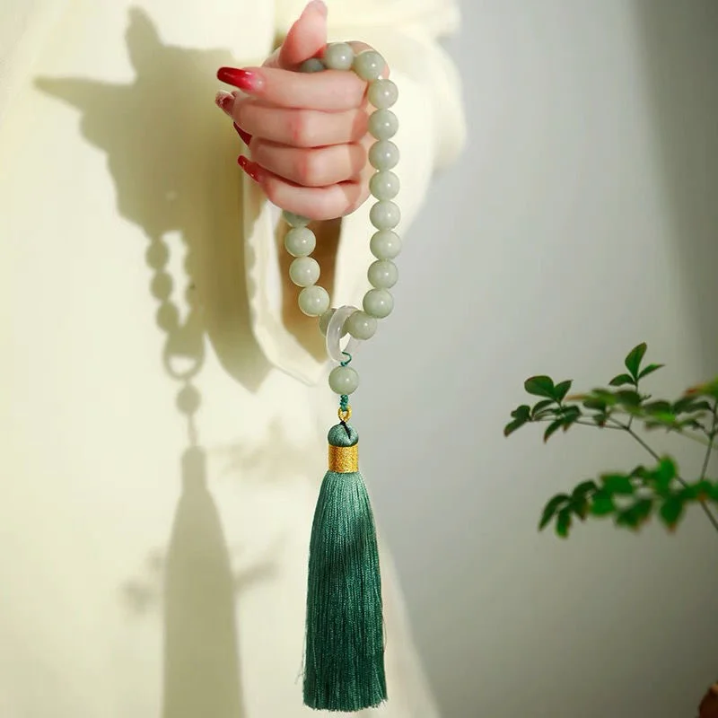 หินหยกสีเขียว 12 มม.ลูกปัดสร้อ - Necklaces บทวิจารณ์และราคา