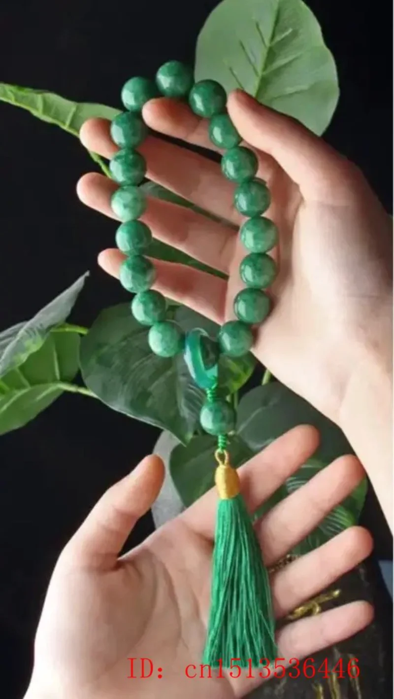 หินหยกสีเขียว 12 มม.ลูกปัดสร้อ - Necklaces บทวิจารณ์และราคา